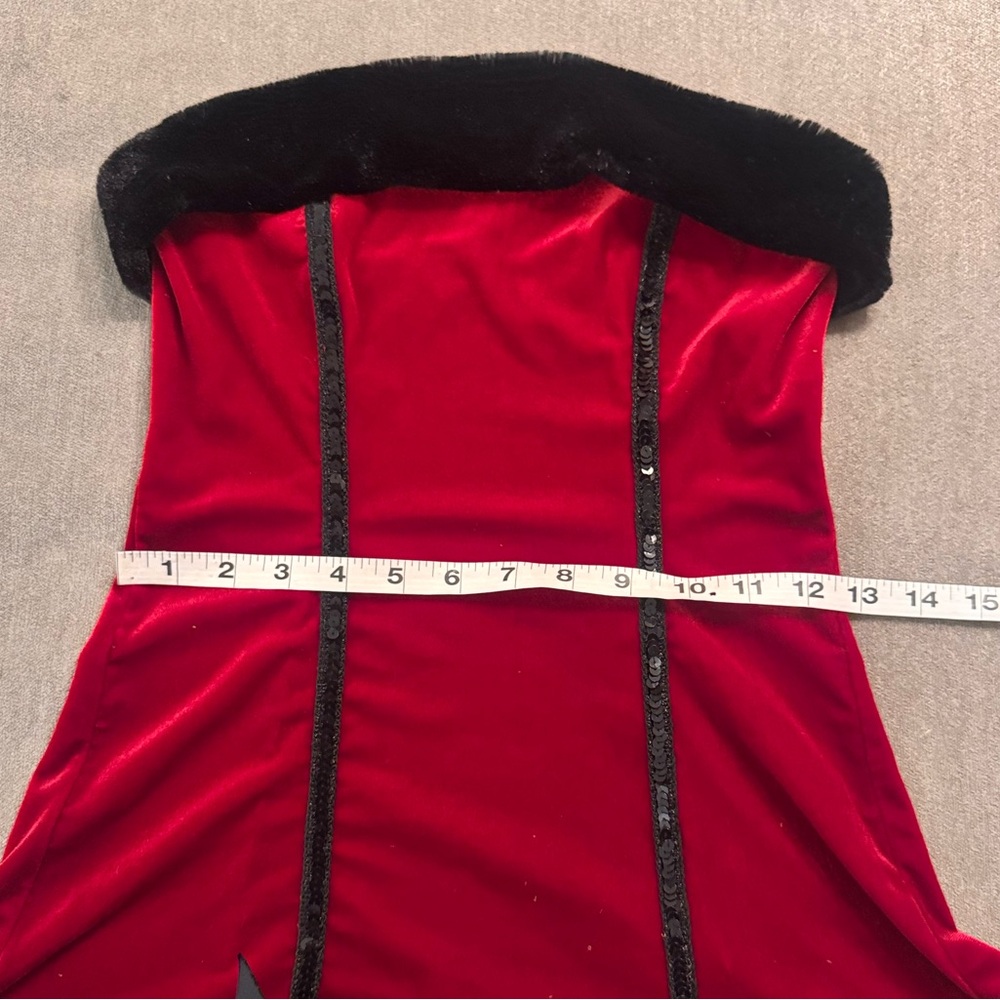 Vintage Shirley of Hollywood Red Velvet Bustier Garter Top - Picture 5 of 7